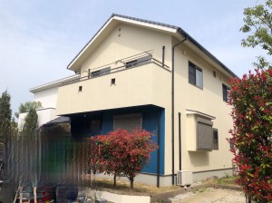 福岡市西区西の丘M様邸【外壁：モルタル　塀・付帯塗装】：施工後